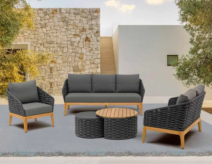A darker woven seating configuration from the same Inger catalogue page.